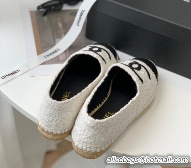 Good Looking Chanel Tweed Espadrilles G29762 White