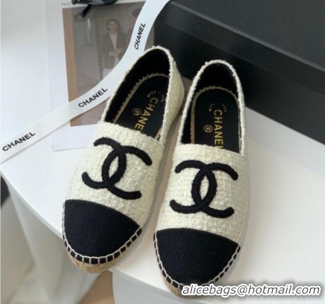 Popular Style Chanel Tweed Espadrilles G29762 Light Beige