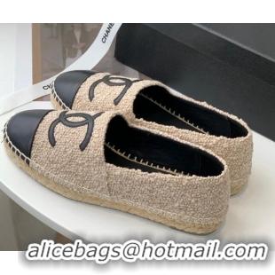 Purchase Chanel Tweed Espadrilles G29762 Camel