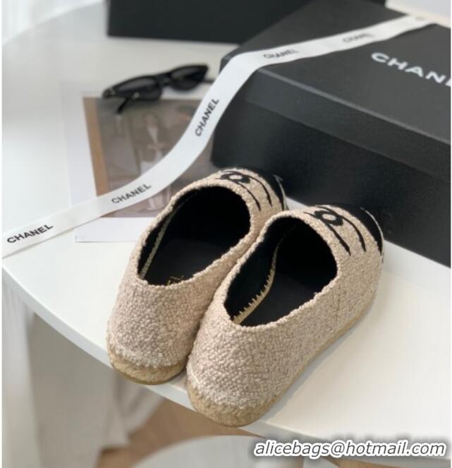 Purchase Chanel Tweed Espadrilles G29762 Camel