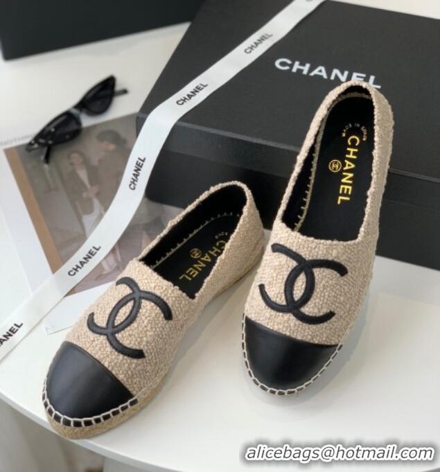 Purchase Chanel Tweed Espadrilles G29762 Camel