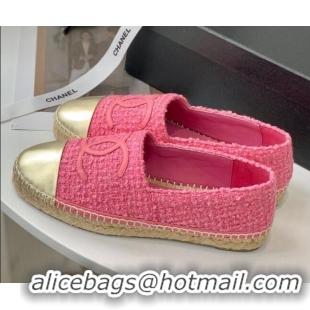 Grade Quality Chanel Tweed Espadrilles G29762 Pink