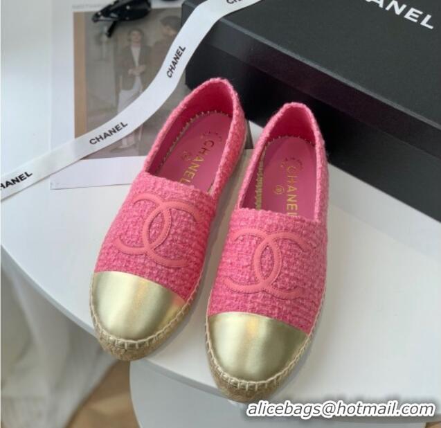 Grade Quality Chanel Tweed Espadrilles G29762 Pink