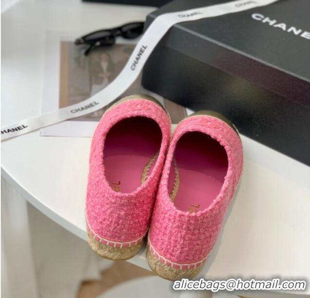 Grade Quality Chanel Tweed Espadrilles G29762 Pink