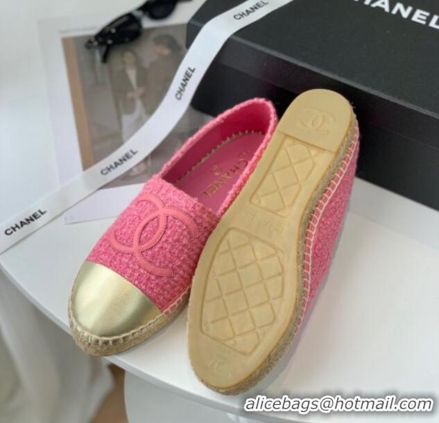 Grade Quality Chanel Tweed Espadrilles G29762 Pink