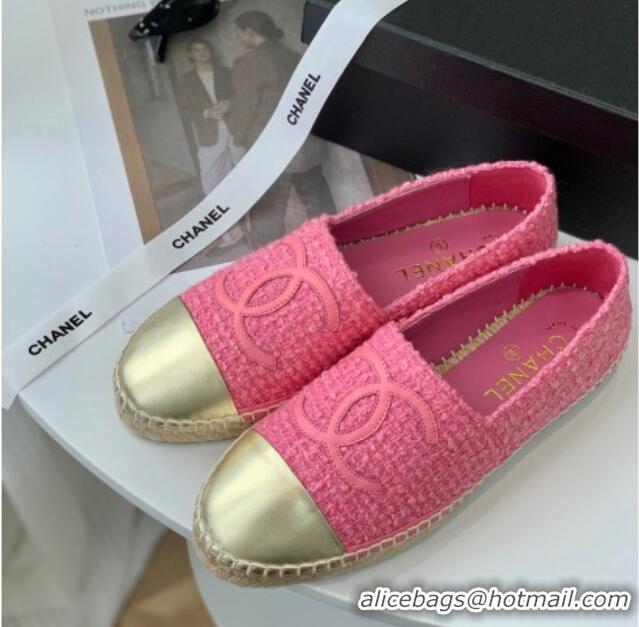 Grade Quality Chanel Tweed Espadrilles G29762 Pink