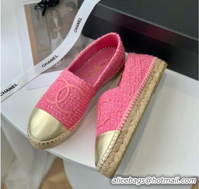 Grade Quality Chanel Tweed Espadrilles G29762 Pink