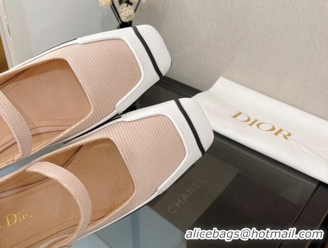 Luxury Discount Dior D-Motion Pumps 5.5cm in Nude Technical Fabric 082530