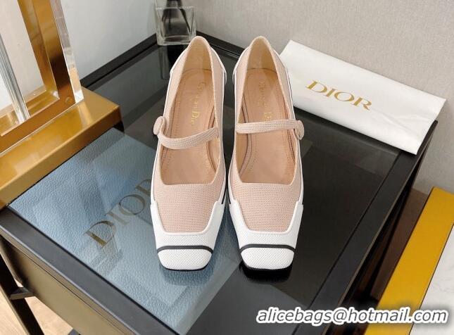 Luxury Discount Dior D-Motion Pumps 5.5cm in Nude Technical Fabric 082530