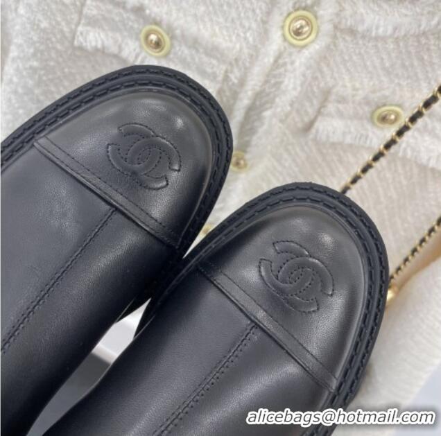 Most Popular Chanel Lambskin Ankle Boots with Buckle Black 090730