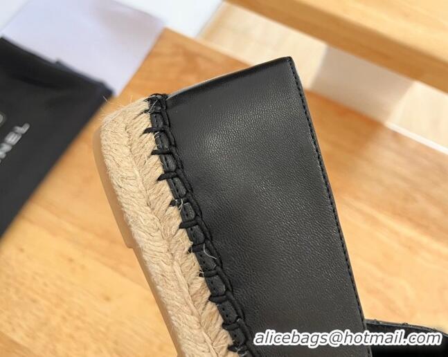 Reasonable Price Chanel Quilted Lambskin Espadrilles Black 090808