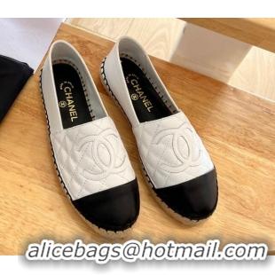 Low Cost Chanel Quilted Lambskin Espadrilles Optic White 090809