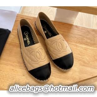 Most Popular Chanel Quilted Lambskin Espadrilles Beige 090810