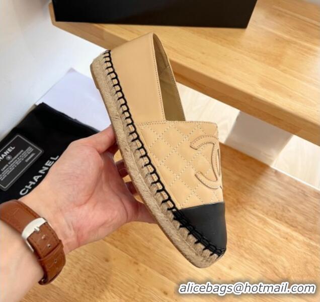 Most Popular Chanel Quilted Lambskin Espadrilles Beige 090810