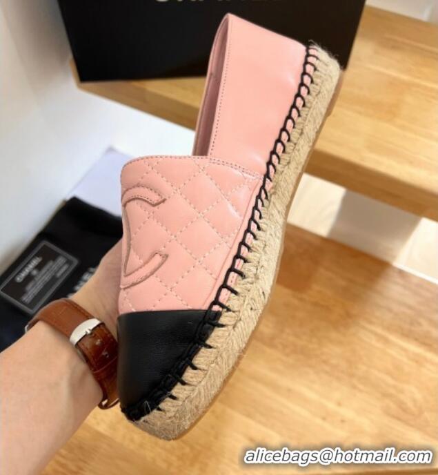 Best Luxury Chanel Quilted Lambskin Espadrilles Pink 090811