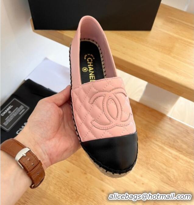 Best Luxury Chanel Quilted Lambskin Espadrilles Pink 090811