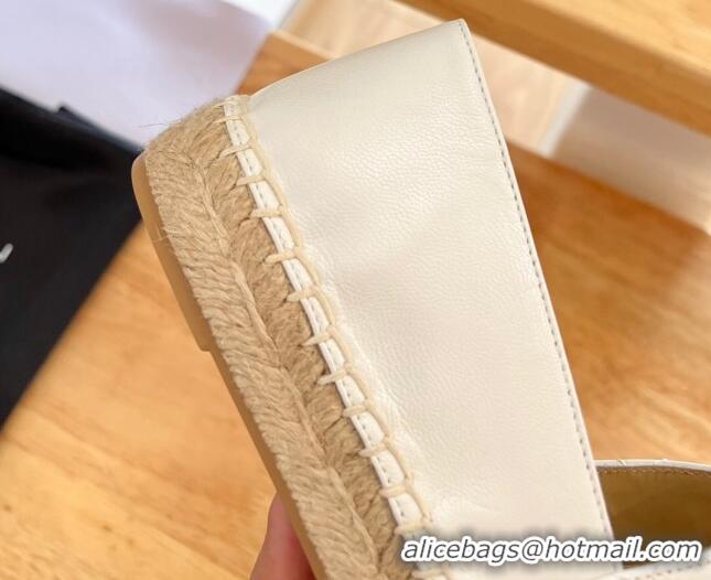 Duplicate Chanel Quilted Lambskin Espadrilles Cream White 090812