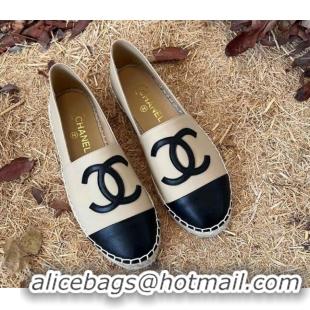 Duplicate Chanel Lambskin Espadrilles Beige 090816