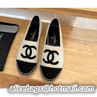 Sumptuous Chanel Shearling Espadrilles White/Black 090820