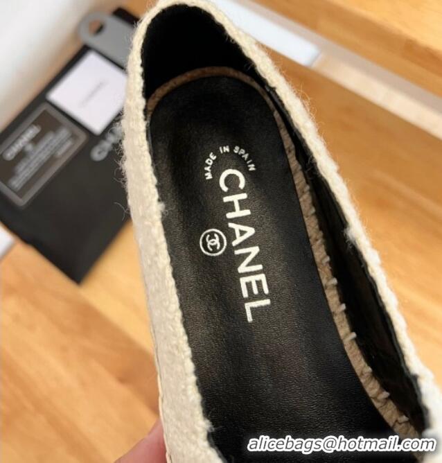 Sumptuous Chanel Shearling Espadrilles White/Black 090820