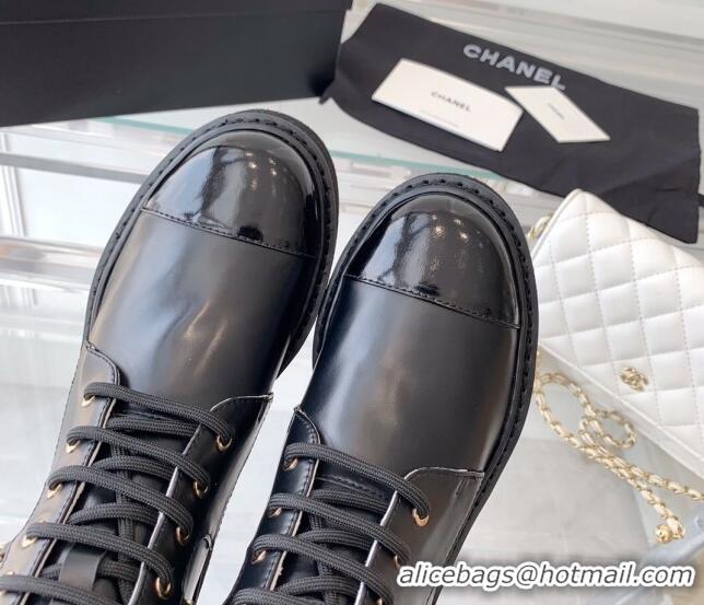 Discount Fashion Chanel Calfskin Platform Lace-ups G39332 Black