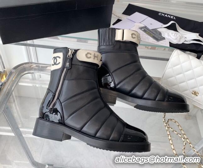 Perfect Chanel Quilted Lambskin Ankle Boots Black 092116