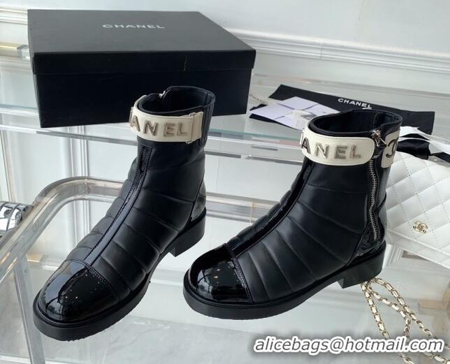 Perfect Chanel Quilted Lambskin Ankle Boots Black 092116