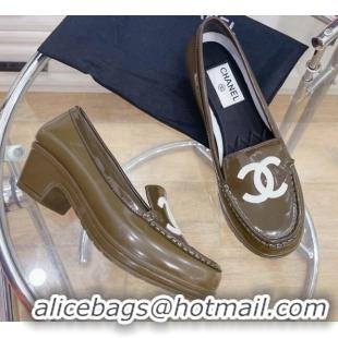 Unique Style Chanel CC Patent Leather Loafers Oliver 092126