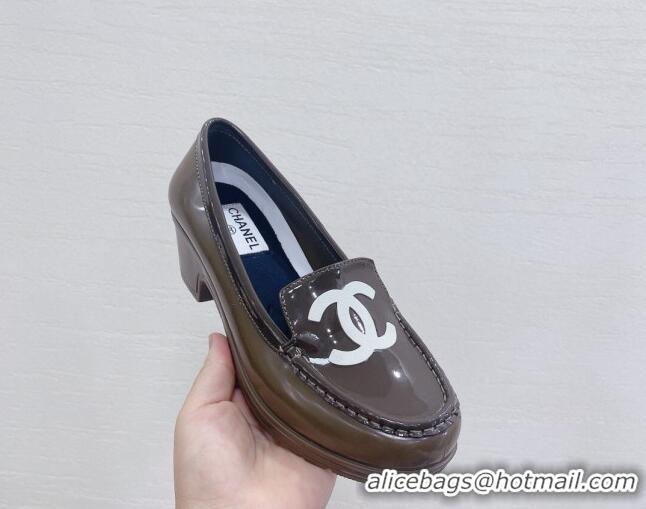 Unique Style Chanel CC Patent Leather Loafers Oliver 092126