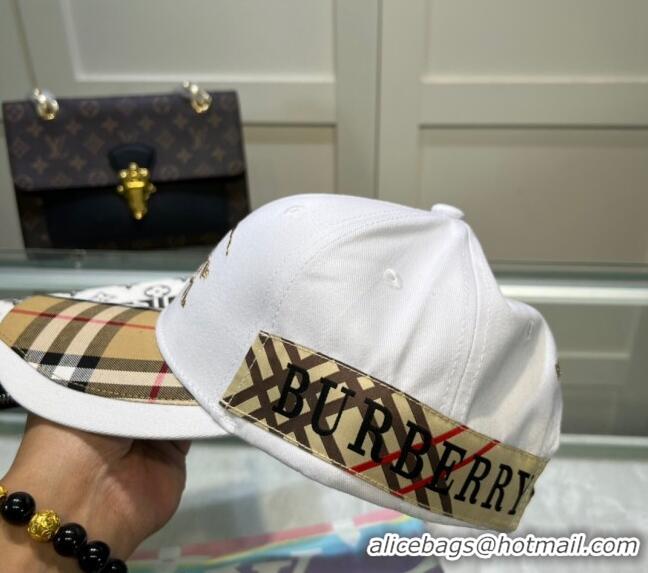 Hot Sell Cheap Burberry Baseball Hat 1109 White 2022