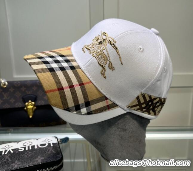 Hot Sell Cheap Burberry Baseball Hat 1109 White 2022