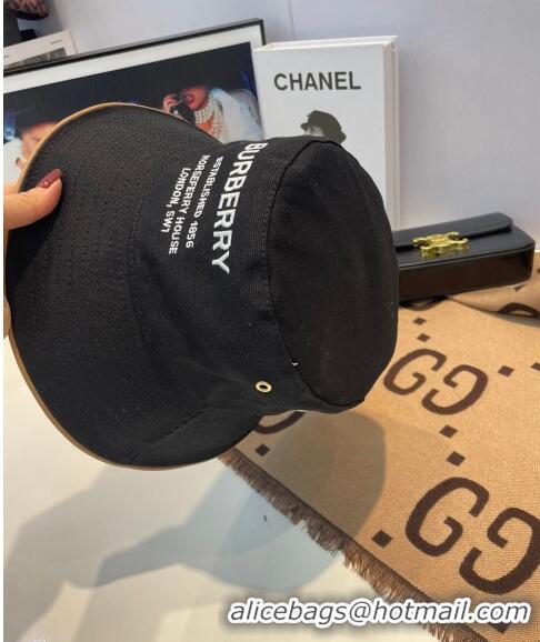 Top Quality Burberry Cotton Bucket Hat 1109 Black 2022