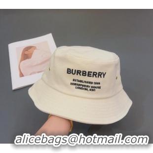 Shop Best Burberry Men's Horseferry Cotton Bucket Hat 1109 White 2022