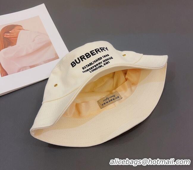 Shop Best Burberry Men's Horseferry Cotton Bucket Hat 1109 White 2022