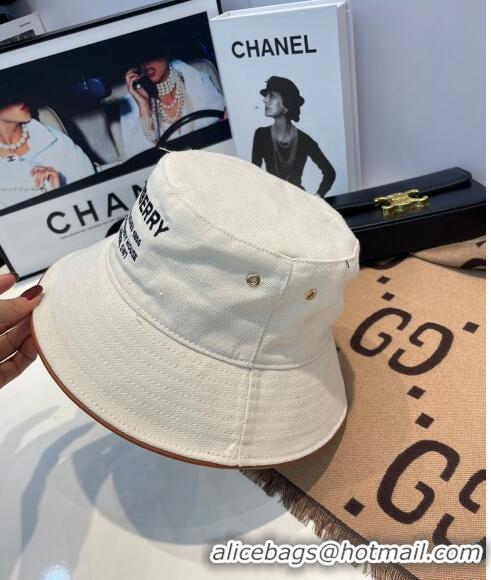 Super Quality Burberry Cotton Bucket Hat 1109 White/Brown 2022