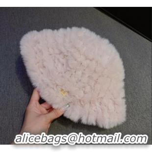 Buy Inexpensive Valentino Rabbit Fur Bucket Hat V12268 Pink 2022