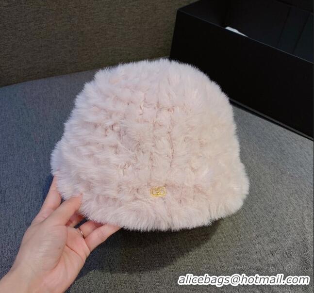 Buy Inexpensive Valentino Rabbit Fur Bucket Hat V12268 Pink 2022