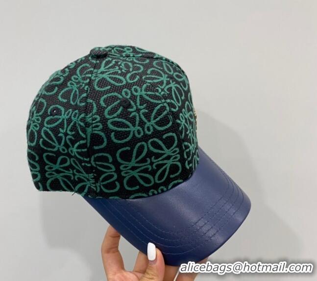 Free Shipping Loewe Anagram Cotton Baseball Hat 1109 Green 2022