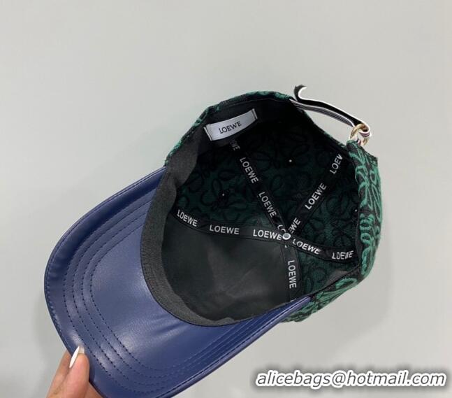 Free Shipping Loewe Anagram Cotton Baseball Hat 1109 Green 2022