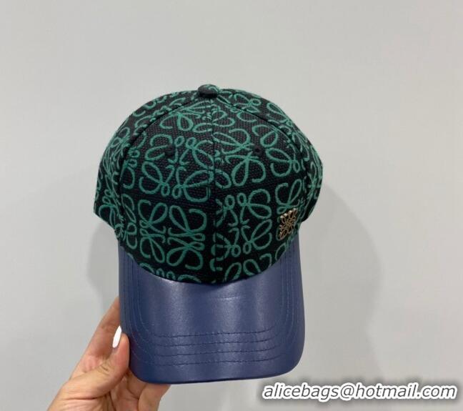 Free Shipping Loewe Anagram Cotton Baseball Hat 1109 Green 2022