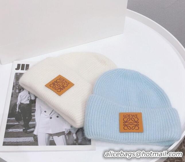 Buy Inexpensive Loewe Knit Hat 112253 Blue/White 2022