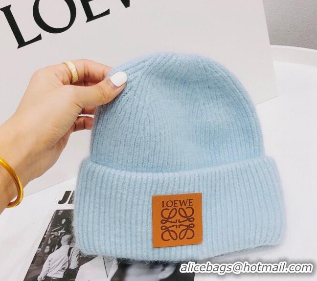 Buy Inexpensive Loewe Knit Hat 112253 Blue/White 2022