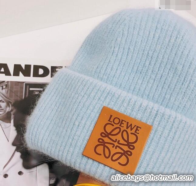 Buy Inexpensive Loewe Knit Hat 112253 Blue/White 2022