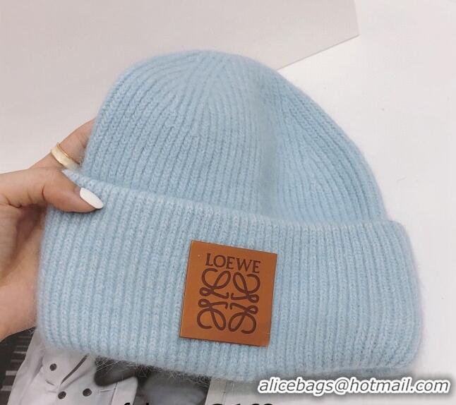 Buy Inexpensive Loewe Knit Hat 112253 Blue/White 2022