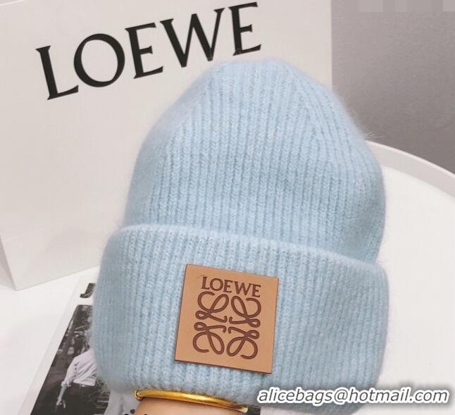 Buy Inexpensive Loewe Knit Hat 112253 Blue/White 2022