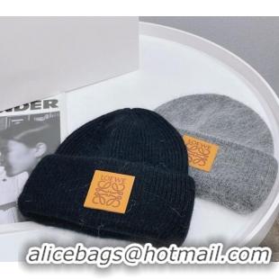 Most Popular Loewe Knit Hat 112253 Black/Grey 2022