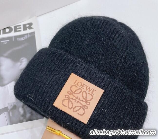 Most Popular Loewe Knit Hat 112253 Black/Grey 2022