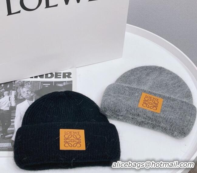 Most Popular Loewe Knit Hat 112253 Black/Grey 2022