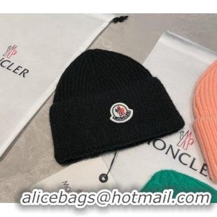 Shop New Style Moncler Knit Hat 1109 Black 2022