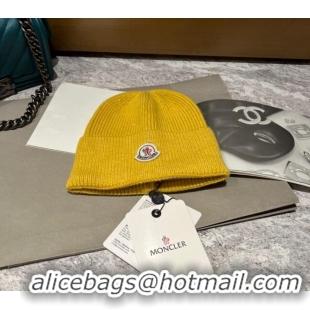 Buy Fashionable Moncler Knit Hat 110902 Yellow 2022